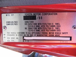 1988 Toyota 4Runner SR5 Burgundy 3.0L AT 4WD #Z21501